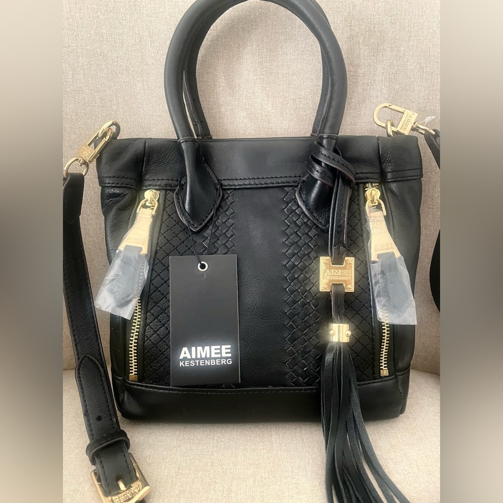 Aimee Kestenberg Leather Convertible Satchel/Black